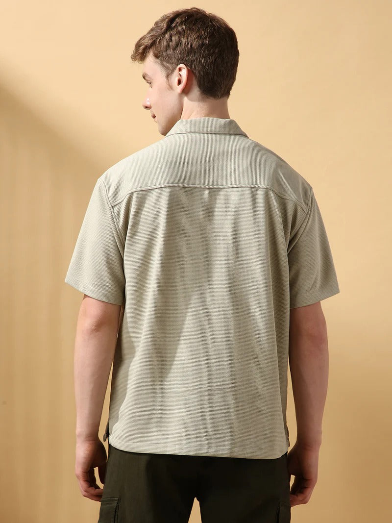 Beige Half Sleeve Men’s Shirt