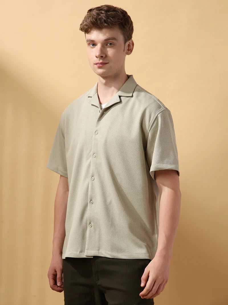 Beige Half Sleeve Men’s Shirt