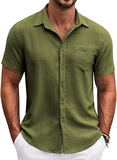 Olive Green Men’s Summer Shirt