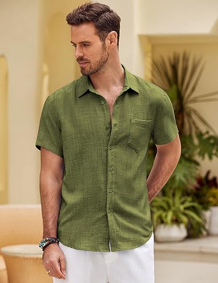 Olive Green Men’s Summer Shirt