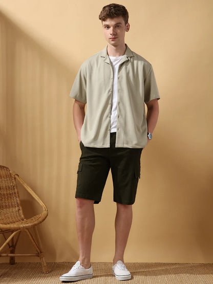 Beige Half Sleeve Men’s Shirt
