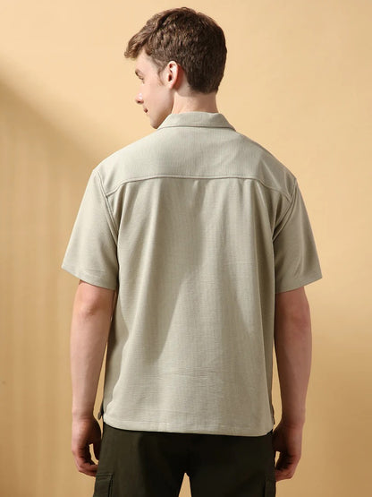 Beige Half Sleeve Men’s Shirt