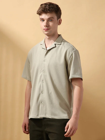 Beige Half Sleeve Men’s Shirt