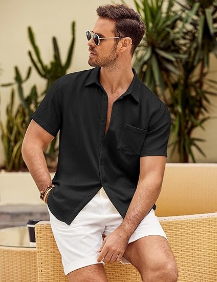 Elegant Black Casual Shirt for Men