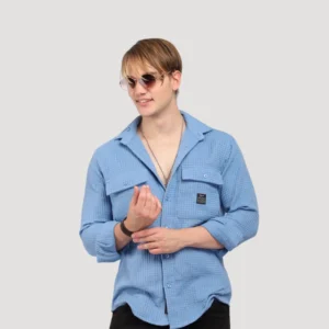 British Vintage Ocean Blue Full Sleeve Shirt